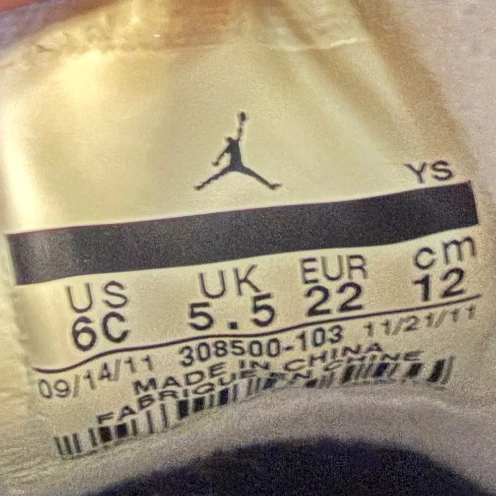 Jordan 4 Retro White Cement Kids 6C White Grey 308500-103 Toddler Sneakers - Picture 8 of 8